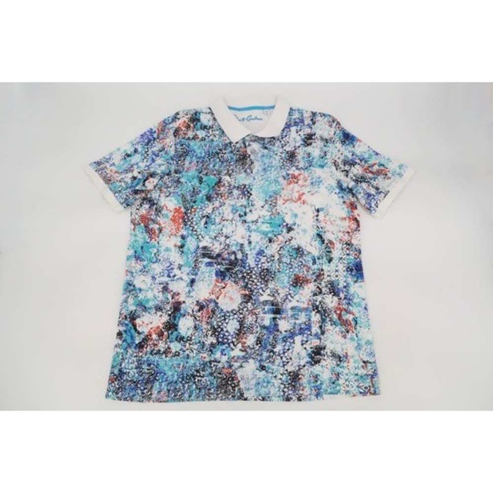Robert Graham Slater Knit Polo Shirt Mens XL Multi Abstract Print Classic Fit